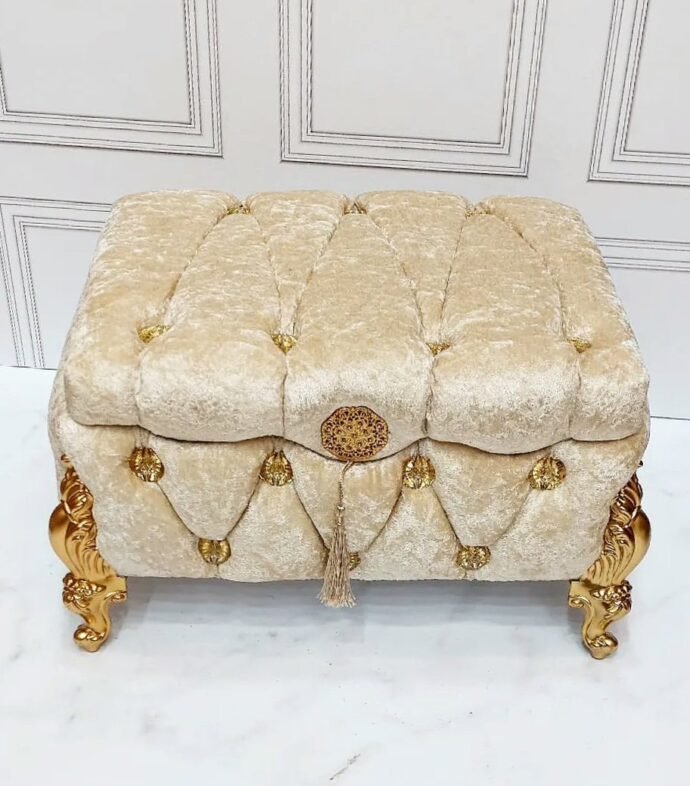 ⁦طبق حنة موديل كوفر اللون Cappuccino دوزان مغلفين بالقطيفة⁩ - الصورة ⁦2⁩