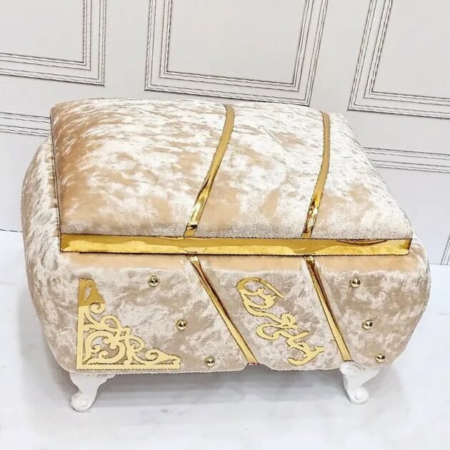 طبق حنة موديل كوفر اللون Beige بالذهبي دوزان سامبل